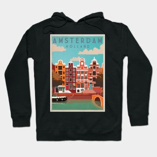 Amsterdam Holland Vintage Travel Art Hoodie